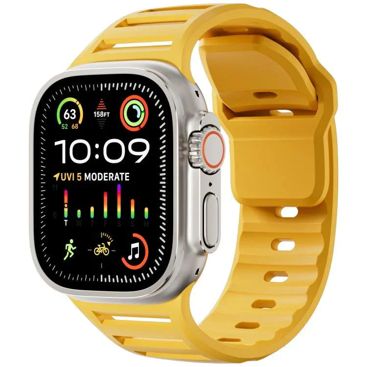 Single Nail Dual-Color Multi-hole Silicone Watch Band, For Apple Watch 46mm / 49mm / 45mm / 44mm