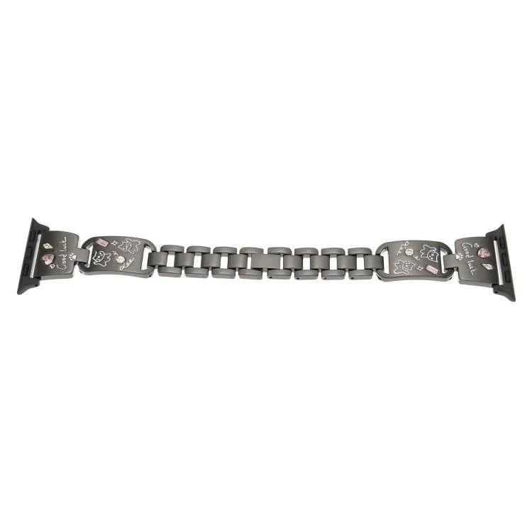 Colored Diamond Cat Stainless Steel Watch Band, For Apple Watch 46mm / 49mm / 45mm / 44mm, For Apple Watch 42mm / 41mm / 40mm / 38mm