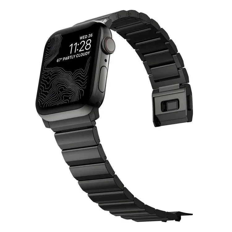 Norman Clasp One-Bead Stainless Steel Watch Band, For Apple Watch 46mm / 49mm / 45mm / 44mm