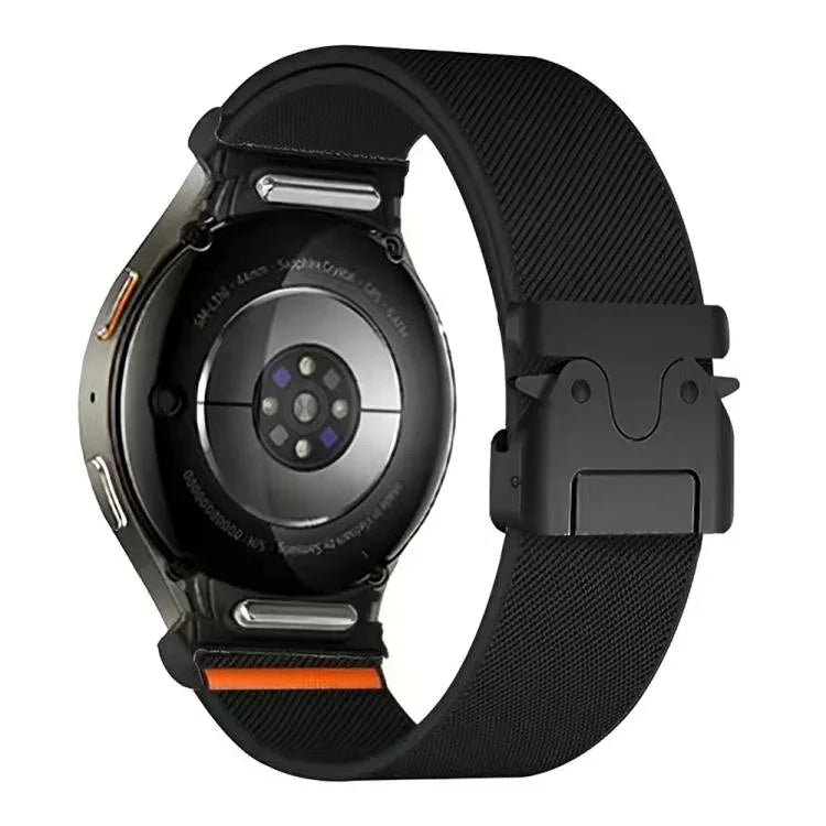 Press Button Connector Parachute Buckle Elastic Nylon Watch Band, For Samsung Galaxy Watch 7 / 6 / 5 / 4