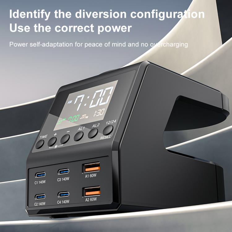 9 in 1 240W Multifunctional Multi-Port Charging Station with Alarm Function, 9 in 1 240W