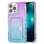 Gradient Color TPU + PC Card Slot Full Coverage Phone Case, For iPhone 13 Pro Max, For iPhone 13 / 14, For iPhone 12 Pro Max