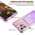 Gradient Color TPU + PC Card Slot Full Coverage Phone Case, For iPhone 13 Pro Max, For iPhone 13 / 14, For iPhone 12 Pro Max