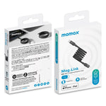 MOMAX DL57D Mag.Link 60W Type-C to 8 Pin Magnetic Braided Fast Charging Data Cable, Length:1m