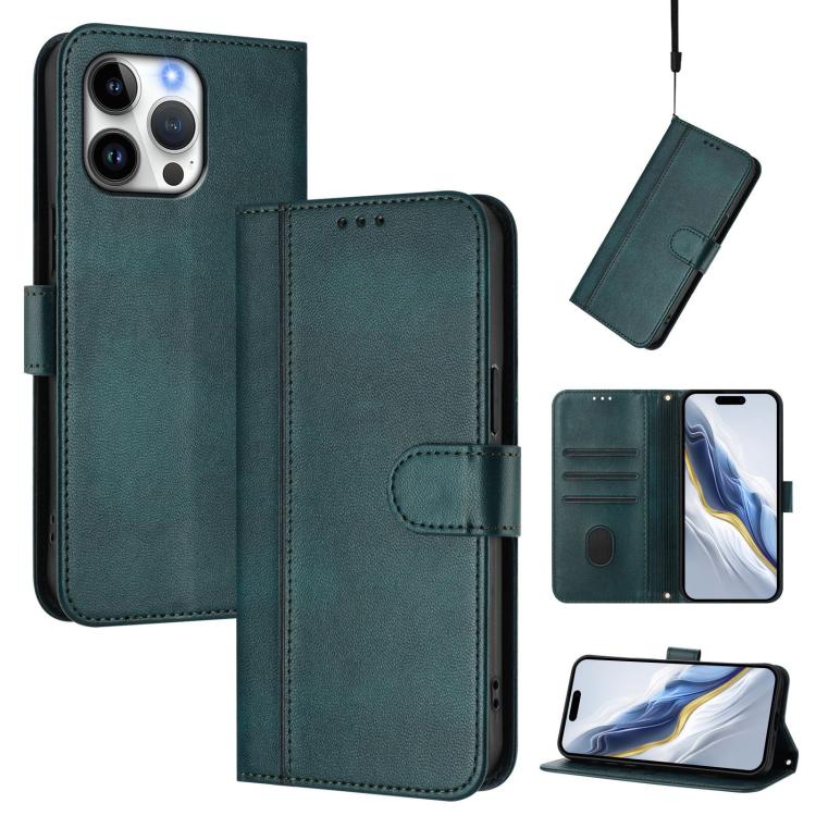 Line Splicing Buckle Retro Leather Phone Case, For iPhone 17e / 16e, For iPhone 17 Pro Max, For iPhone 17 Pro, For iPhone 17, For iPhone Air, For iPhone 16 Pro Max