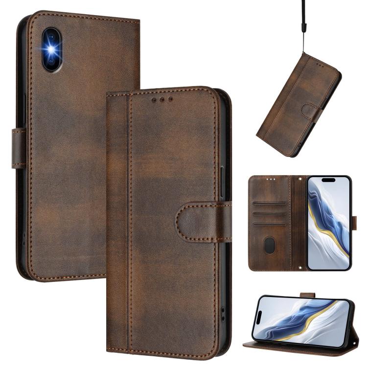 Line Splicing Buckle Retro Leather Phone Case, For iPhone 11 Pro Max, For iPhone 11, For iPhone 11 Pro, For iPhone X / XS, For iPhone XR, For iPhone XS Max