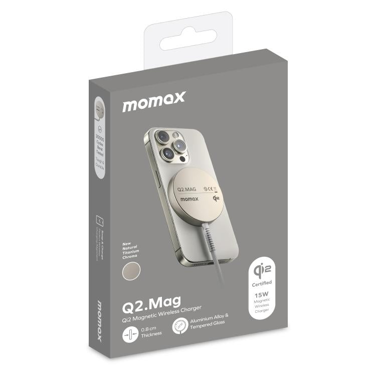 MOMAX UD32L Q2.Mag Portable Qi2 Magnetic Wireless Charger 15W, UD32L