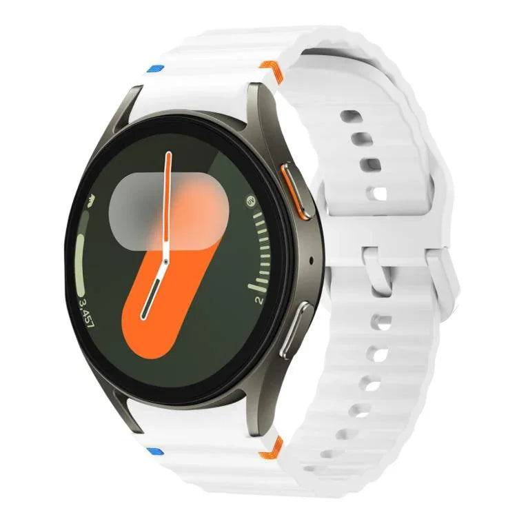 xDfind Wavy Grain Stitched Colorful Buckle Silicone Watch Band, For Samsung Galaxy Watch FE / 7 / 6 / 5 / 4