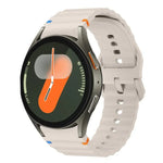 xDfind Wavy Grain Stitched Colorful Buckle Silicone Watch Band, For Samsung Galaxy Watch FE / 7 / 6 / 5 / 4