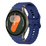 xDfind Wavy Grain Stitched Colorful Buckle Silicone Watch Band, For Samsung Galaxy Watch FE / 7 / 6 / 5 / 4