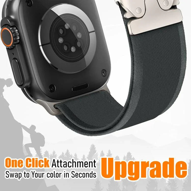 xDfind Titanium Buckle Snap Button Loop Nylon Watch Band, For Apple Watch 46mm / 49mm / 45mm / 44mm, For Apple Watch 42mm / 41mm / 40mm / 38mm