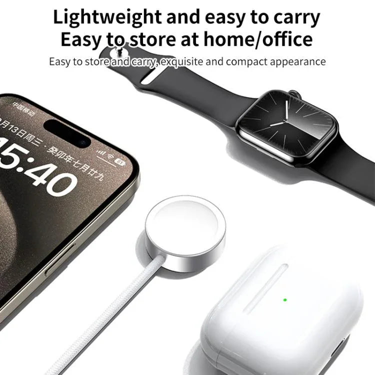 For Apple Watch Series xDfind Aluminum Alloy Shell Magnetic Wireless Watch Charger, Type-C, USB-A