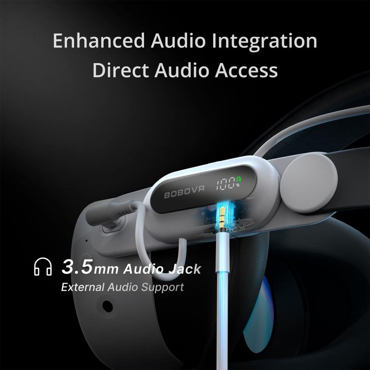 BOBOVR E3 Pro For Meta Quest 3S / 3 VR Head Strap with B100 Battery Cell, E3 Pro