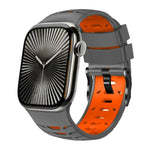 Trapezoid Two Color Silicone Watch Band, For Apple Watch 46mm / 49mm / 45mm / 44mm