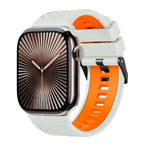 Diamond Texture Two Color Silicone Watch Band, For Apple Watch 46mm / 49mm / 45mm / 44mm