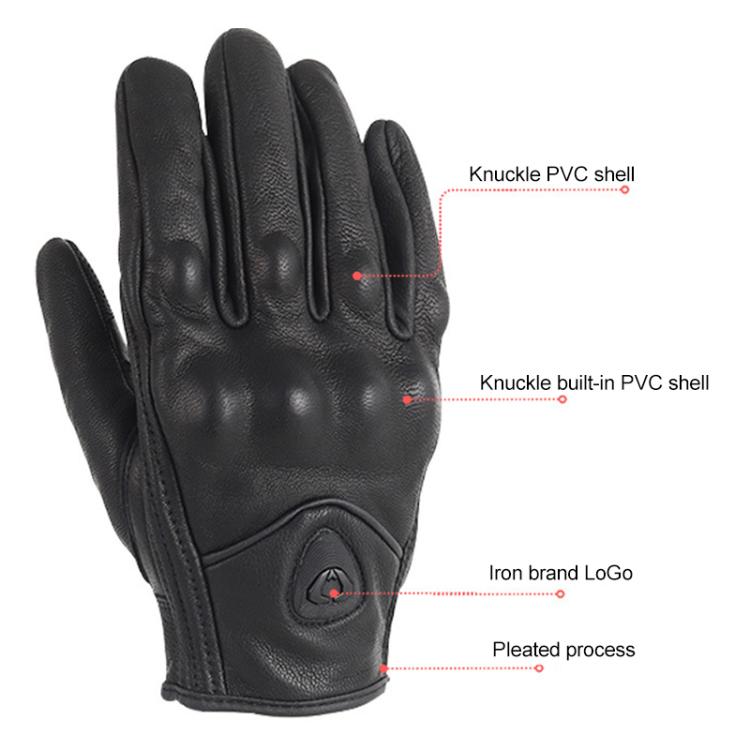 SOMAN MG-24 Motorcycle Sheepskin Gloves Touch Screen Off-road Riding Retro Gloves, M, L