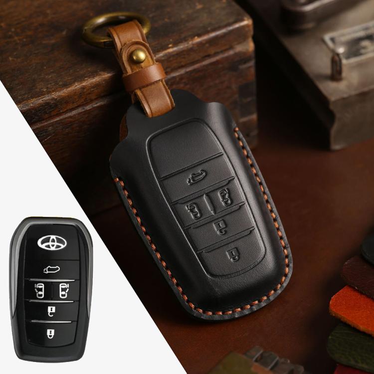 For Toyota Alphard Hallmo Crazy Horse Cowhide Car Key Protection Cover, For Toyota Alphard 4-button, For Toyota Alphard 5-button
