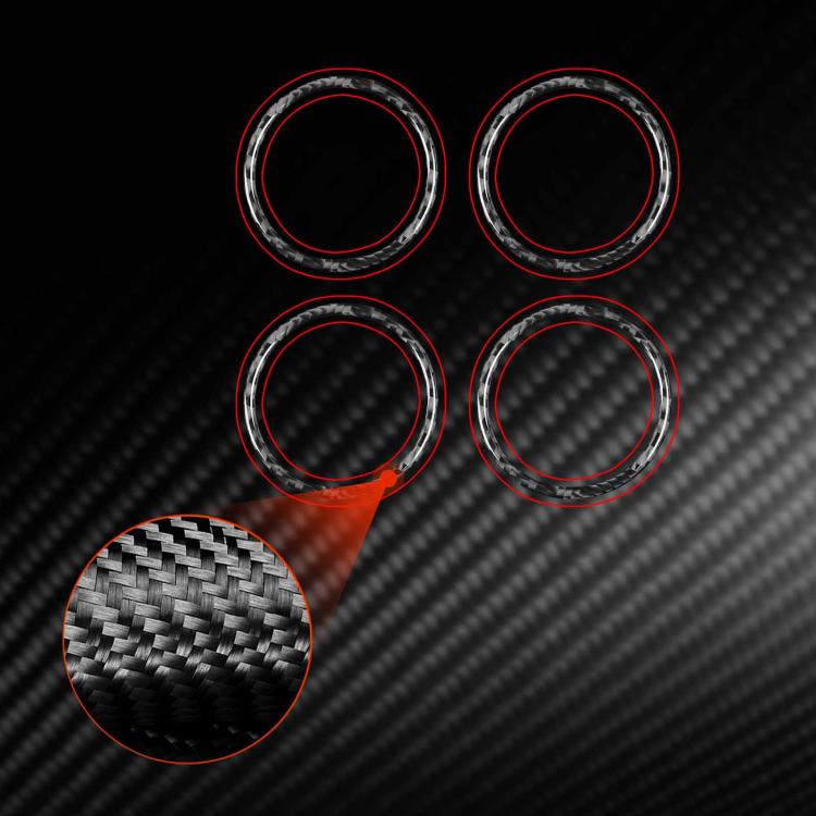 For Tesla Model 3 / Y 4pcs/Set Carbon Fiber Car Wheel Hub Decoration Ring, Car Wheel Hub