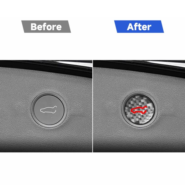For Tesla Model 3 2019-2023 / Y 2019-2024 Carbon Fiber Car Trunk Button Decorative Sticker, For Tesla Model 3 2019-2023 / Y 2019-2024 Car Trunk Button