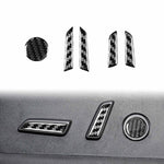 For Tesla Model 3 2023- 5pcs/Set Carbon Fiber Car Seat Adjustment Button Decorative Sticker, Car Seat Adjustment Button