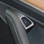 For Tesla Model 3 2017-2022 / Y 2020-2024 4pcs/Set Carbon Fiber Car Door Switch Panel Decorative Sticker, Car Door Switch Panel