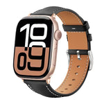xDfind Black Shark Fine Grain Leather Watch Band, For Apple Watch 42 / 44 / 45 / 46 / 49mm, For Apple Watch 38 / 40 / 41 / S10 42mm