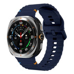 For Samsung Galaxy Watch8 Classic 46mm / Watch8 44mm / 40mm xDfind Wavy Grain Stitched Silicone Watch Band, L