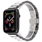Three Beads Ceramics 18mm Steel Watch Band, For Apple Watch 46mm / 49mm / 45mm / 44mm, For Apple Watch 42mm / 41mm / 40mm / 38mm