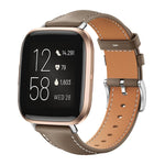 xDfind Flat Head Black Shark Fine Grain Leather Watch Band, For Fitbit Versa 4 / 3 / Sense2 / 1 20mm, For Fitbit Versa 2 / Versa / Versa Lite 22mm