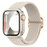 Ladder Buckle Loop Nylon Watch Band with Change to Ultra 49mm Film PC Cover, For Apple Watch Series 44mm, For Apple Watch Series 40mm, For Apple Watch Series 10 / 11 46mm, For Apple Watch Series 10 / 11 42mm, For Apple Watch Series 45mm                ...