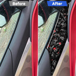 2pcs/Set Forged Gold Foil Carbon Fiber Car Door Panel Decorative Sticker for Chevrolet Corvette C8 2020-, Left and Right Driver, Door Panel