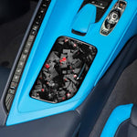 Forged Gold Foil Carbon Fiber Car Central Control Cup Cover Decorative Sticker for Chevrolet Corvette C8 2020-, Right Driver, Central Control Cup Cover, Right Driver