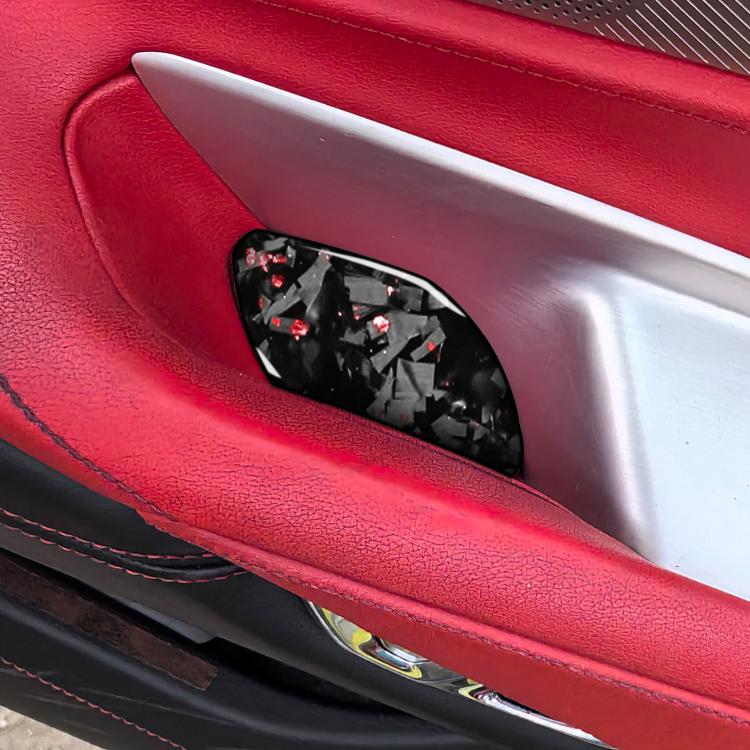 2pcs/Set Forged Gold Foil Carbon Fiber Car Inside Door Bowl Decorative Sticker for Chevrolet Corvette C8 2020-, Left and Right Driver, Inside Door Bowl