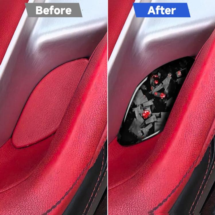 2pcs/Set Forged Gold Foil Carbon Fiber Car Inside Door Bowl Decorative Sticker for Chevrolet Corvette C8 2020-, Left and Right Driver, Inside Door Bowl