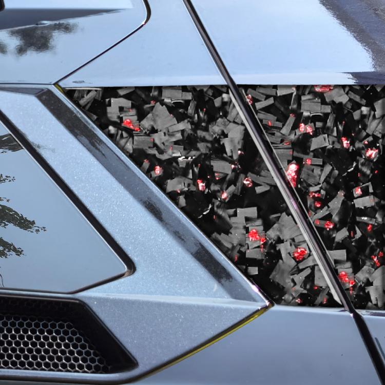 4pcs/Set Forged Gold Foil Carbon Fiber Car Roof Camera Sides Decorative Sticker for Chevrolet Corvette C8 2020-, Left and Right Driver, Roof Camera Sides