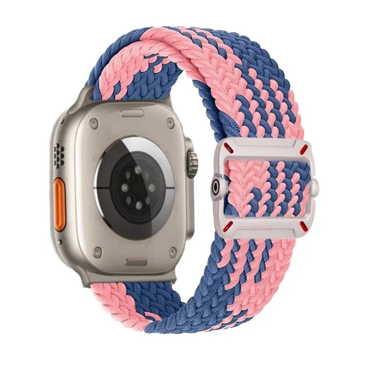 Double Loop Mechanical Buckle Nylon Braid Watch Band, For Apple Watch 46mm / 49mm / 45mm / 44mm