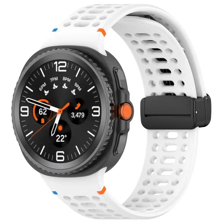 xDfind Magnetic Black Buckle Silicone Watch Band, For Samsung Galaxy Watch8 / Watch8 Classic