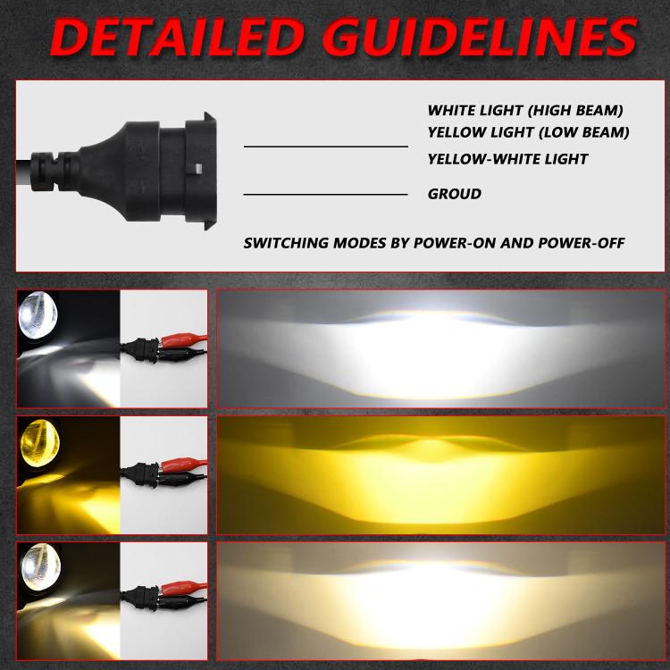T11 2pcs/Pack 55W 3 inch High Power Dual Lens Fog Light, Low Holder for LADA Priora 2007-2013, High Holder for LADA VAZ 2170 / 2171 / 2072, Left and Right Oblique Angle for LADA 2190 / 2192