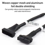 2pcs Computer Motherboard USB3.0 Adapter Cable, 20 Pin Male to 9 Pin Female, 9 Pin Male to 20 Pin Female