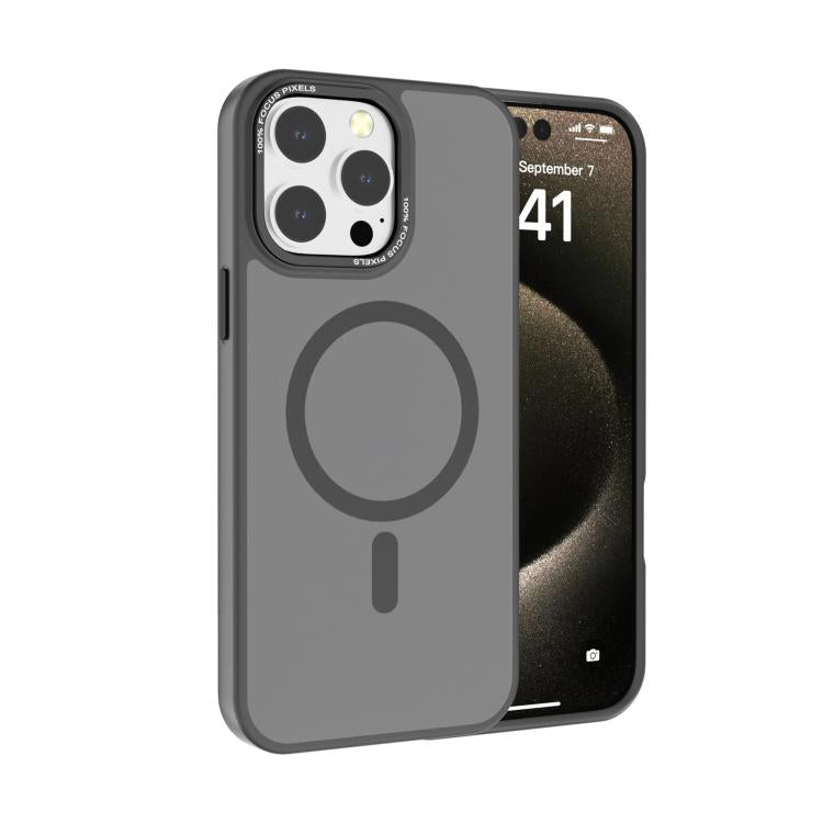 Kalebol Metal Lens Frame MagSafe Frosted PC Phone Case, For iPhone 16 Pro, For iPhone 16 Plus, For iPhone 16, For iPhone 15 Pro Max, For iPhone 15 Pro
