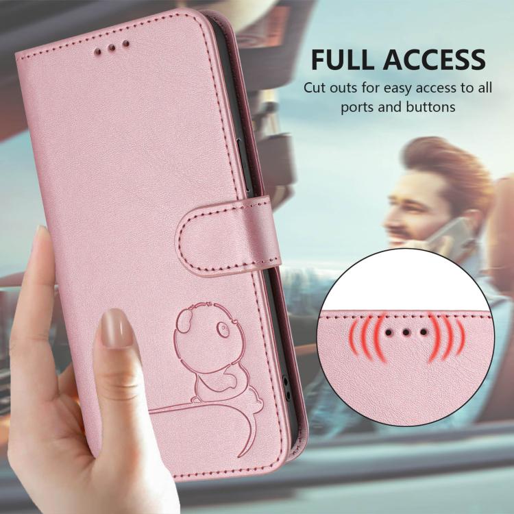 Litter Panda Embossing RFID Leather Phone Case with Lanyard, For iPhone 14 Pro Max, For iPhone SE 2022 / 2020 / 8 / 7, For iPhone 13 Pro Max, For iPhone 13 Pro, For iPhone 13 mini, For iPhone 12 / 12 Pro, For iPhone 12 Pro Max, For iPhone 12 mini