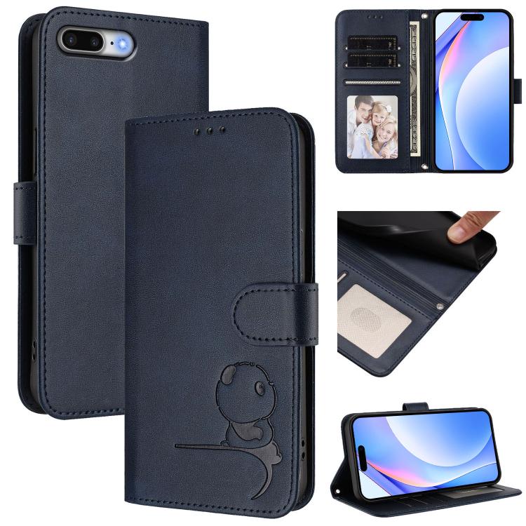 Litter Panda Embossing RFID Leather Phone Case with Lanyard, For iPhone 11 Pro Max, For iPhone 11, For iPhone 11 Pro, For iPhone X / XS, For iPhone XR, For iPhone XS Max, For iPhone 8 Plus / 7 Plus