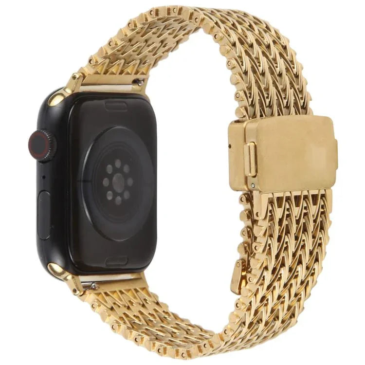 Magnetic Snap Clasp Steel Mesh Metal Watch Band, For Apple Watch 46mm / 49mm / 45mm / 44mm, For Apple Watch 42mm / 41mm / 40mm / 38mm