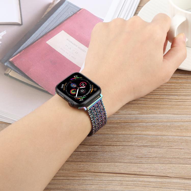 Magnetic Snap Clasp Steel Mesh Metal Watch Band, For Apple Watch 46mm / 49mm / 45mm / 44mm, For Apple Watch 42mm / 41mm / 40mm / 38mm