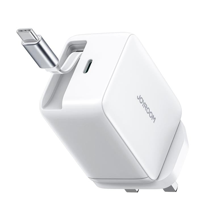 JOYROOM JR-TCL06 67W USB-C / Type-C Port GaN Fast Charger with Retractable Cable, UK Plug