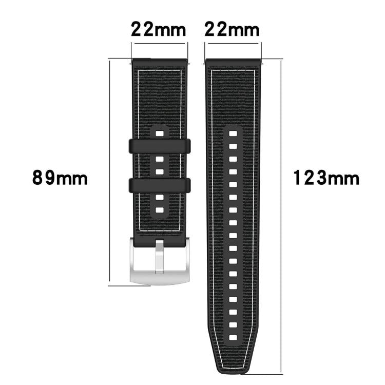 xDfind Hybrid Nylon Braid Silicone Watch Band, 22mm For Huawei Watch GT5/GT5 Pro/4/4 Pro, 20mm For Huawei Watch GT4 / GT3 / GT2