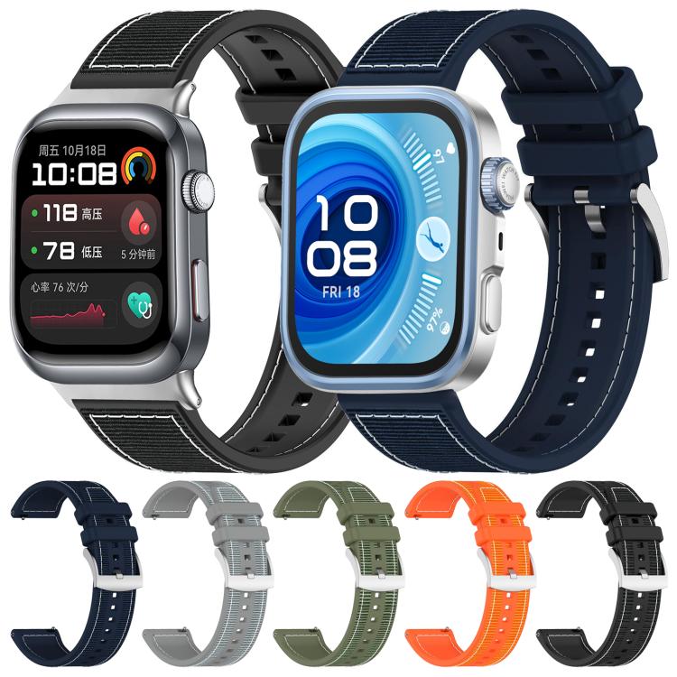 xDfind Hybrid Nylon Braid Silicone Watch Band, For Huawei Watch Fit4 / Fit3 / Fit4 Pro 20mm, For Huawei Watch D2 22mm