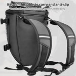 GHOST RACING GR-CWB06 PU Leather Motorcycle Tail Bag Rear Seat Travel Bag Backpack