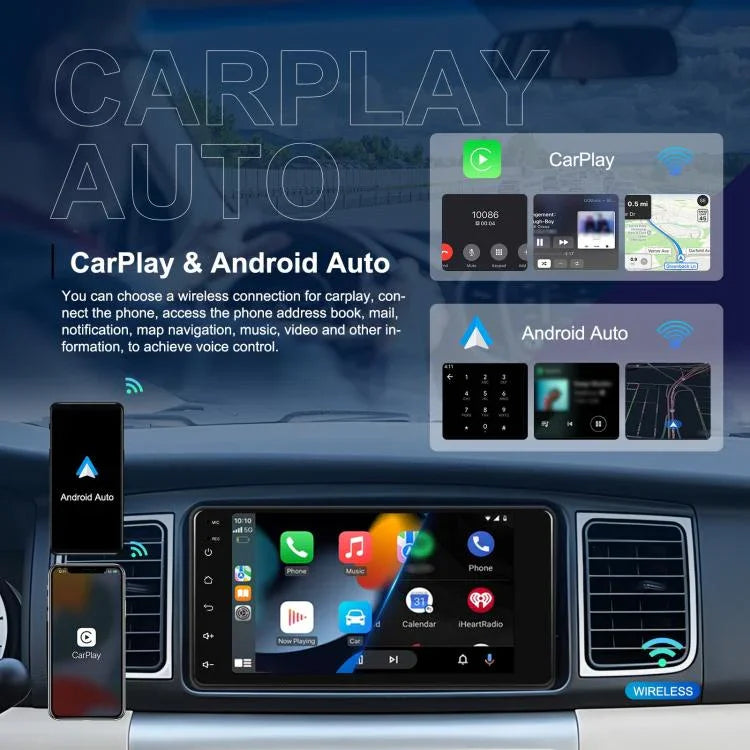 For Toyota COROLLA Android 15 7 inch Wireless CarPlay Car Player Car Central Control Navigation Machine, Standard, Standard+AHD+Microphone