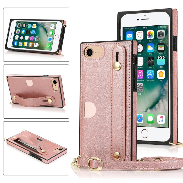 Wrist Strap PU+TPU Shockproof Protective Case with Crossbody Lanyard & Holder & Card Slot, For iPhone 6, For iPhone 7 / 8 / SE 2020, For iPhone 6 Plus, For iPhone 8 Plus / 7 Plus, For iPhone XS / X, For iPhone XR, For iPhone XS Max, For iPhone 11      ...